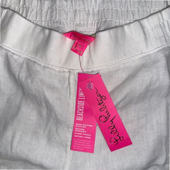 NWT Lilly Pulitzer 31" Deri Linen Palazzo Pant Size‎ XL in Resort White - Picture 6 of 8